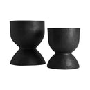 Hospitality furniture - Black Terracotta Hourglass Planters (2) - www.oroatrade.com