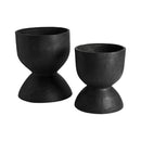 Hospitality furniture - Black Terracotta Hourglass Planters (2) - www.oroatrade.com
