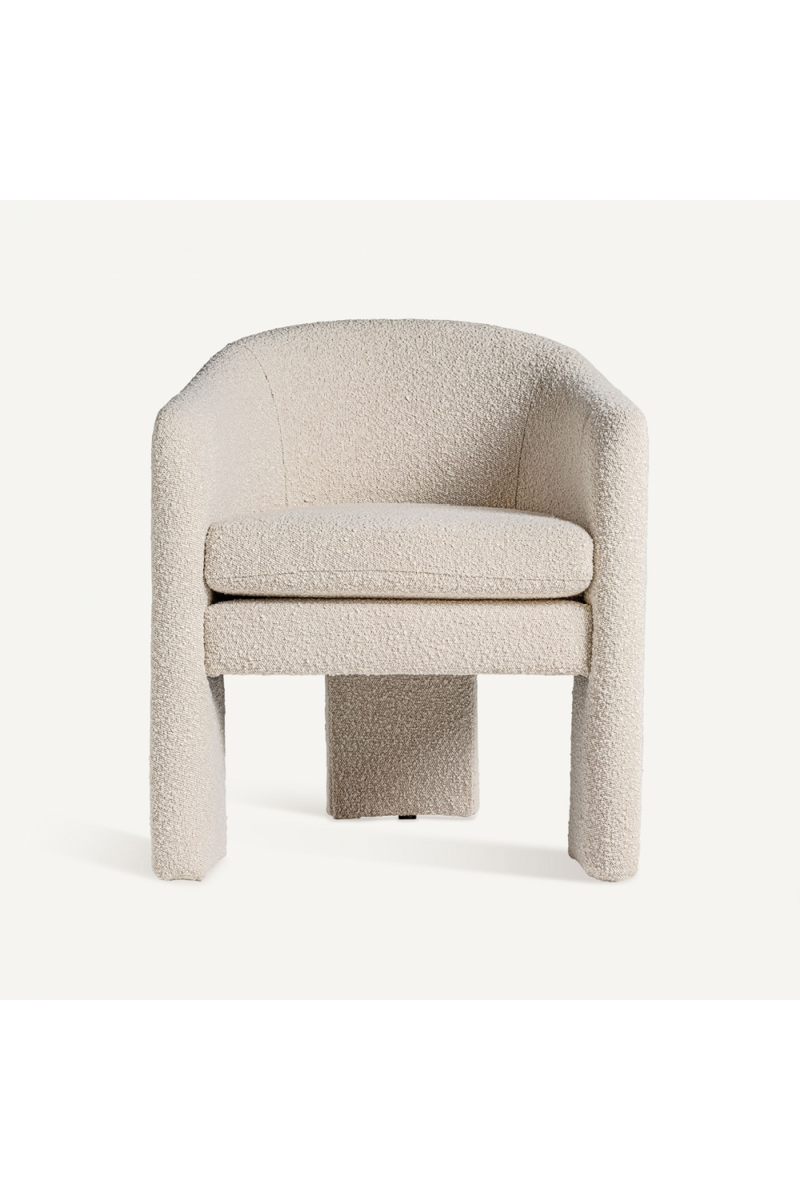 White Bouclé 3-Legged Armchair | Vical Home Prati | Oroatrade.com