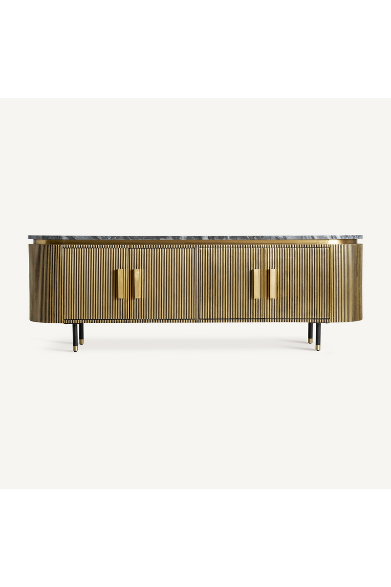 Gold Ridged 4-Door Media Unit | Vical Home Valbruna | Oroatrade.com