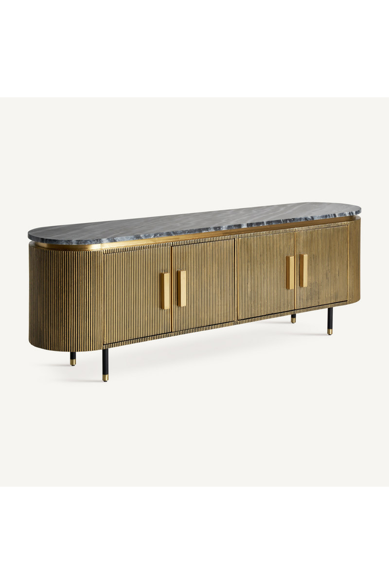 Gold Ridged 4-Door Media Unit | Vical Home Valbruna | Oroatrade.com