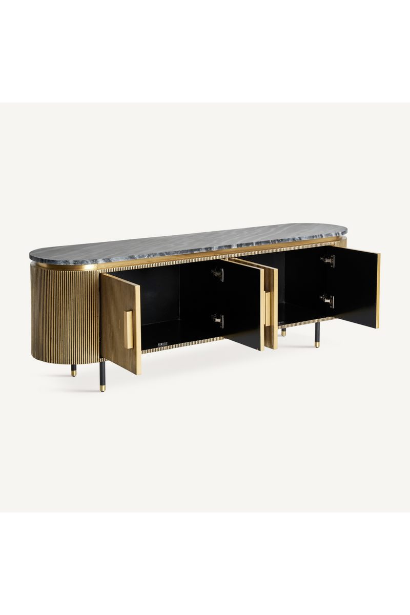 Gold Ridged 4-Door Media Unit | Vical Home Valbruna | Oroatrade.com