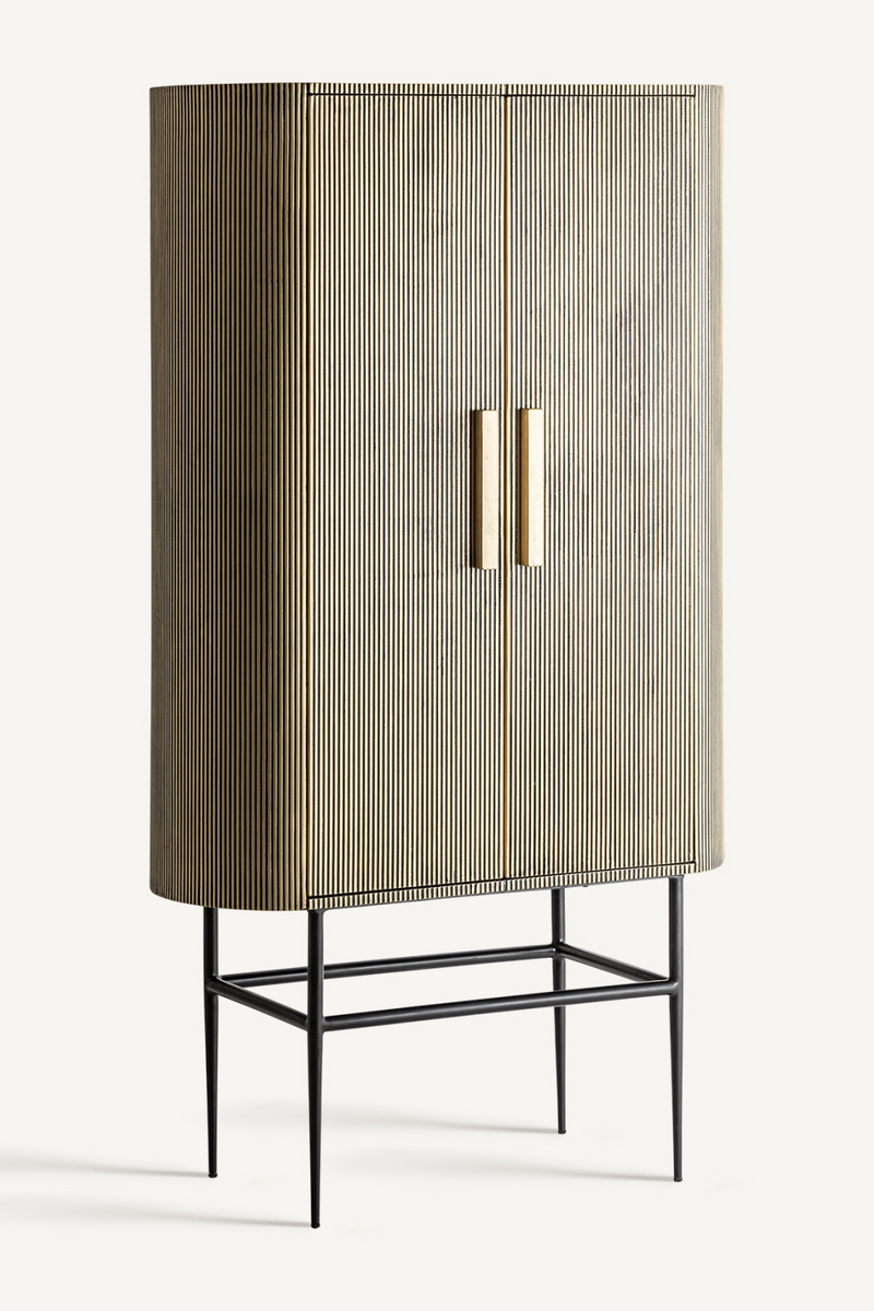 Gold Ridged 2-Door Cabinet | Vical Home Valbruna | Oroatrade.com