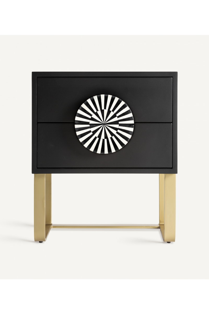 Black 2-Drawer Nightstand | Vical Home Gatsby | Oroatrade.com