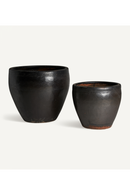 Black Ceramics Plant Pots (2) | Vical Home Gaye | Oroatrade.com