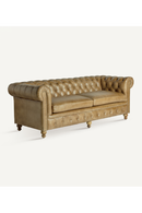 Brown Leather 3-Seater Chesterfield Sofa | Vical Home Elkins | Oroatrade.com