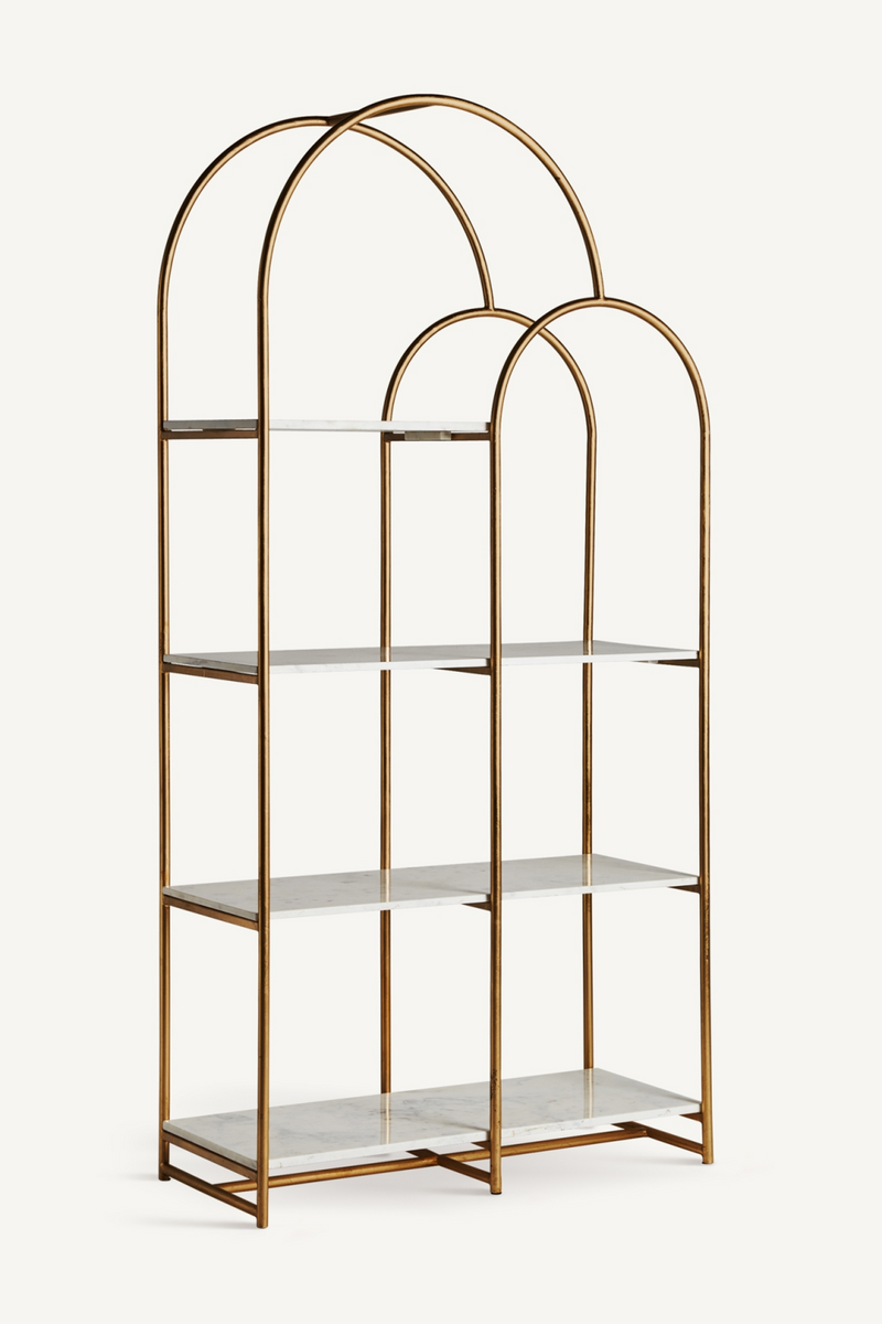 Gold Arched Iron Bookshelf | Vical Home Sursee | Oroatrade.com