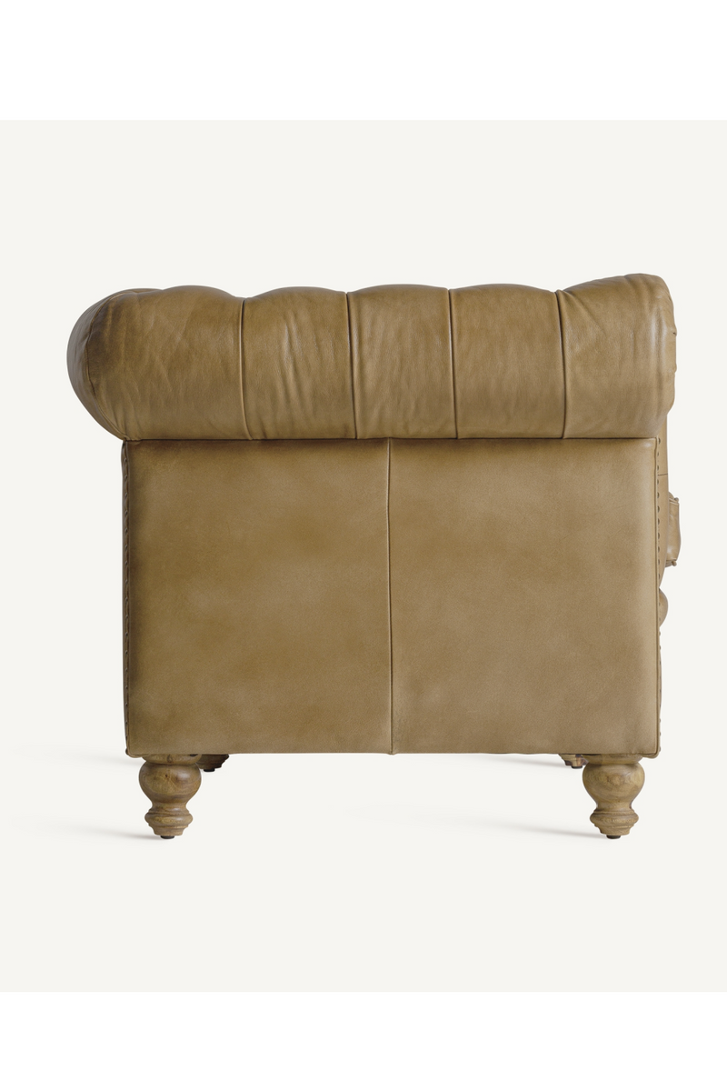 Brown Leather Tufted Armchair | Vical Home Elkins  | Oroatrade.com