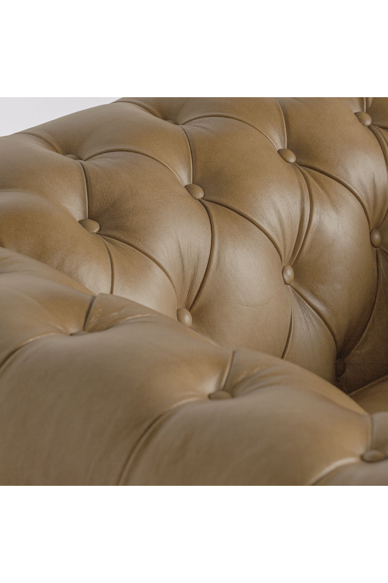 Brown Leather Tufted Armchair | Vical Home Elkins  | Oroatrade.com