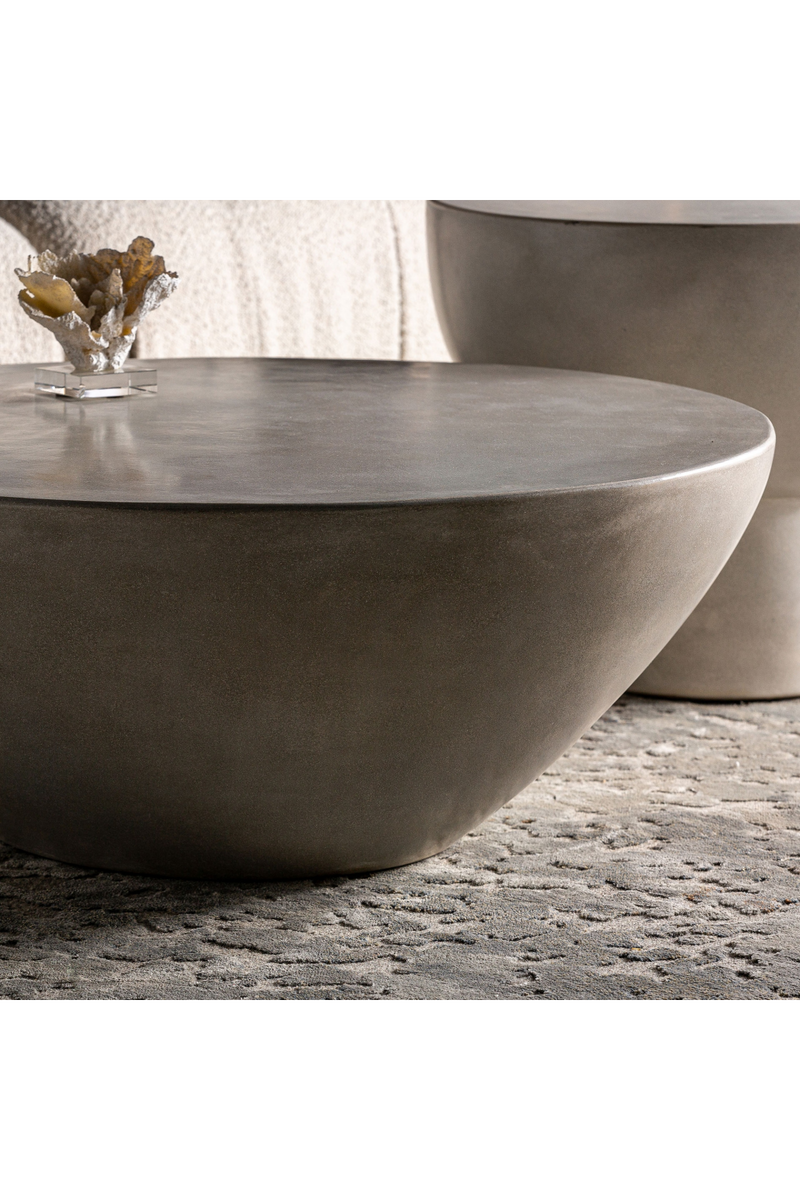 Gray Cement Bowl-Shaped Coffee Table | Vical Home Telfs | Oroatrade.com