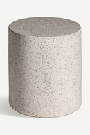 White Terrazzo Cylindrical Side Table | Vical Home Albenga | Oroatrade.com