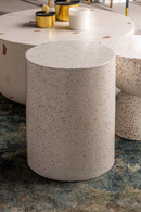 White Terrazzo Cylindrical Side Table | Vical Home Albenga | Oroatrade.com