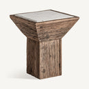 Hospitality furniture - Rustic Pine Marble Side Table - www.oroatrade.com