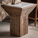 Hospitality furniture - Rustic Pine Marble Side Table - www.oroatrade.com