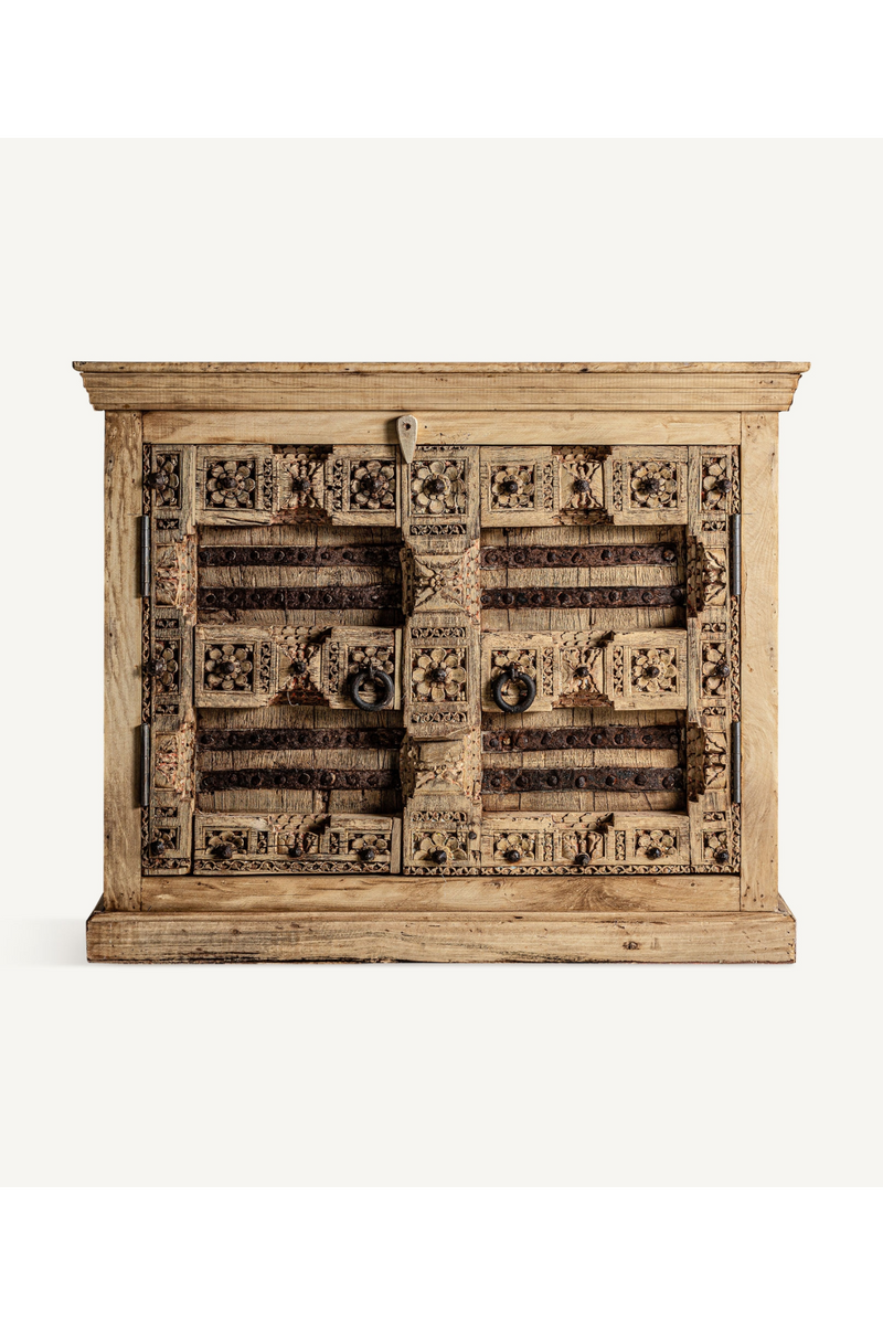 Carved Distressed Wooden Sideboard | Vical Home Phalodi | Oroatrade.com