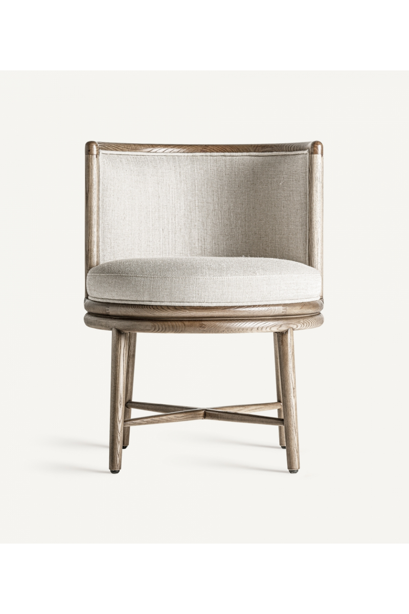 Curved Oak Padded Accent Chair | Vical Home Varaire | Oroatrade.com