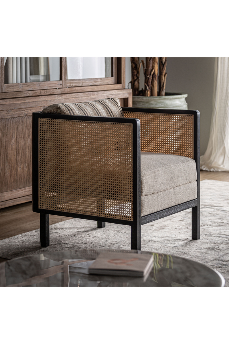 Beige Striped Rattan Accent Chair | Vical Home Nuk | Oroatrade.com