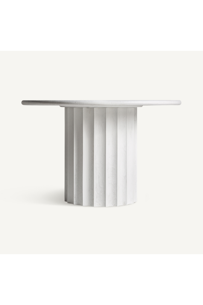 White Fluted Pedestal Dining Table | Vical Home Mulcey | Oroatrade.com