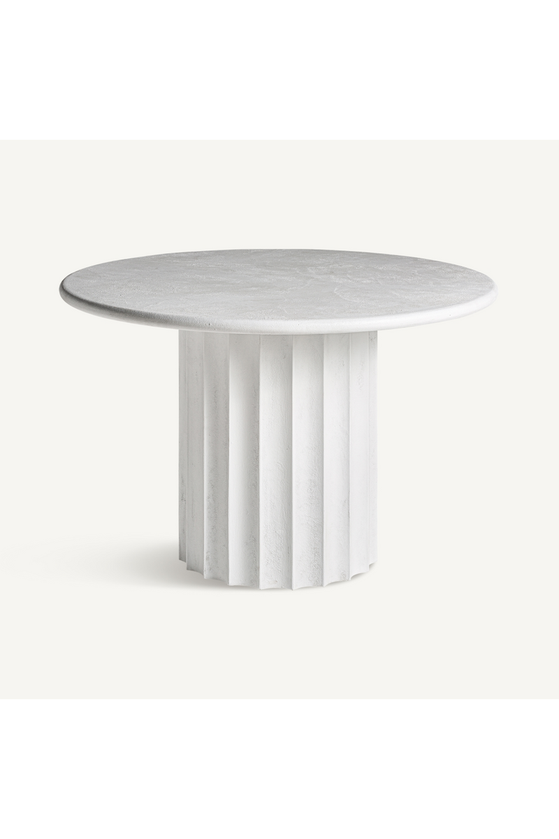 White Fluted Pedestal Dining Table | Vical Home Mulcey | Oroatrade.com