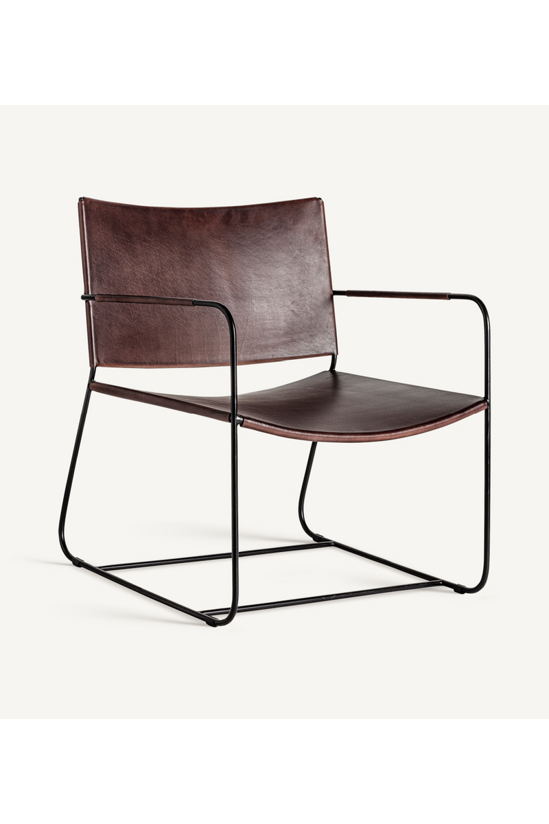 Brown Leather Covered Armchair | Vical Home Zell | Oroatrade.com