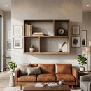 Natural Teak Minimalist Bookshelf | Vical Home Lux