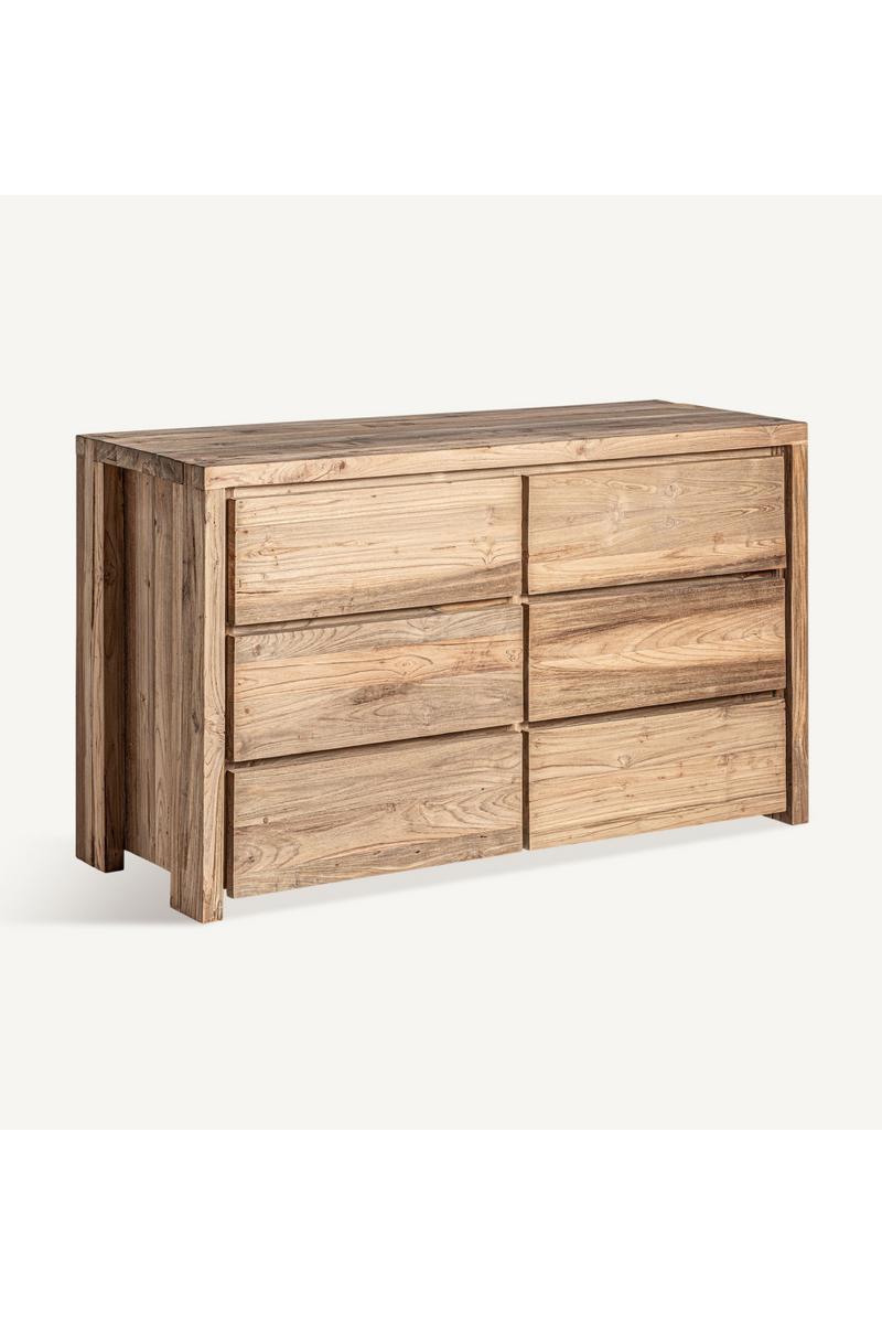 Natural Teak 6-Drawer Chest | Vical Home Lux  | Oroatrade.com