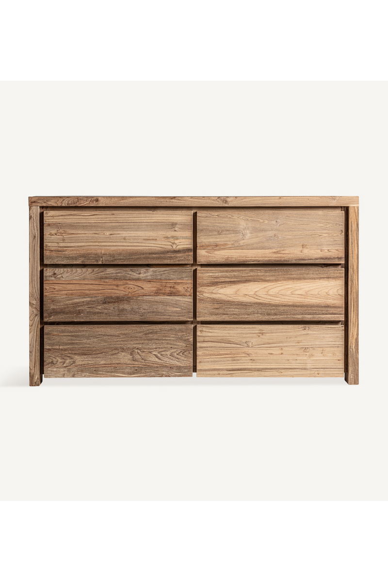 Natural Teak 6-Drawer Chest | Vical Home Lux  | Oroatrade.com