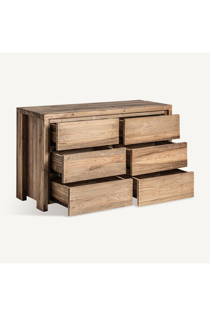 Natural Teak 6-Drawer Chest | Vical Home Lux  | Oroatrade.com