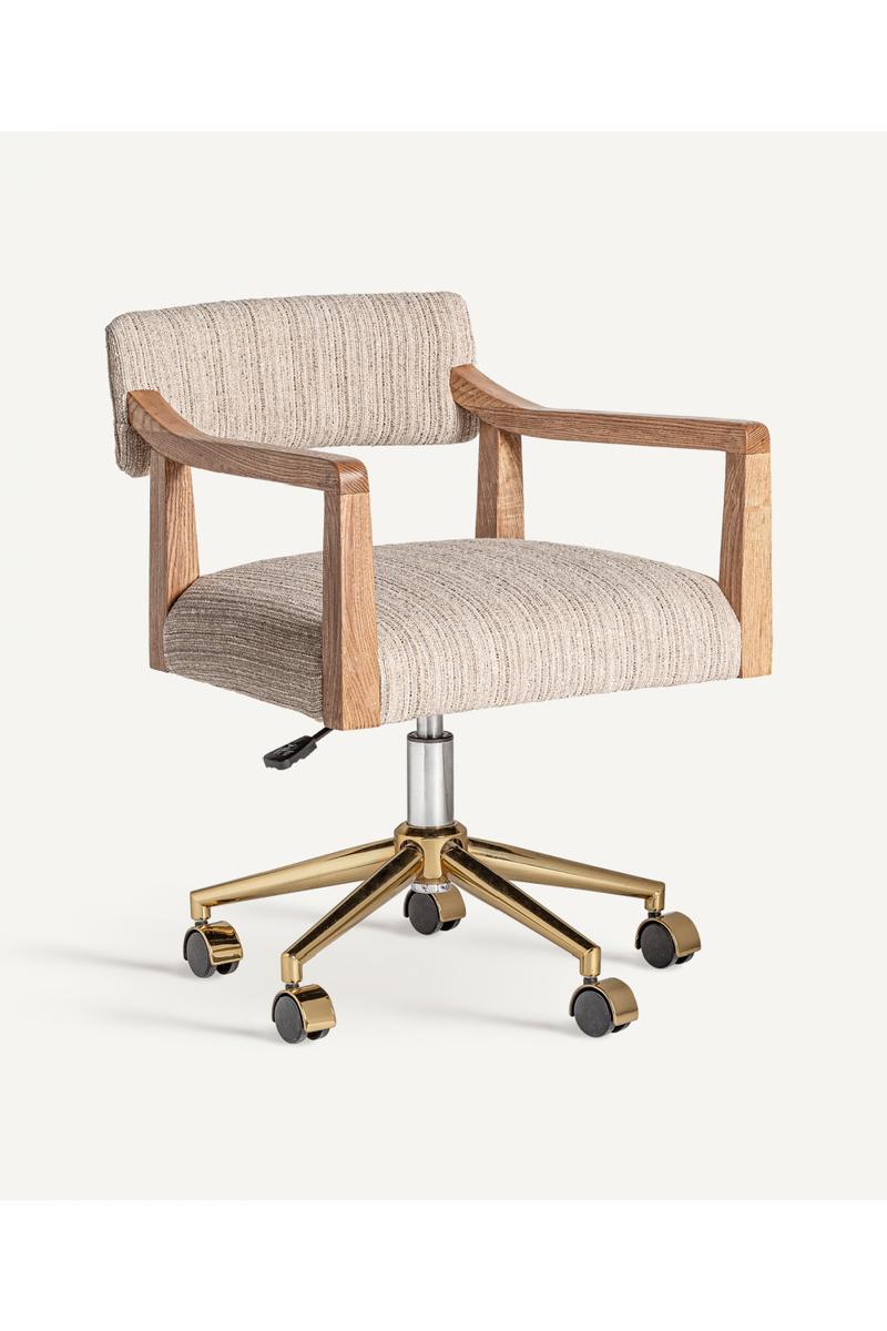 Oak Wood Swivel Desk Chair | Vical Home Nozay | Oroatrade.com