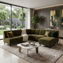 Green Velvet Corner Sofa | Vical Home Shul