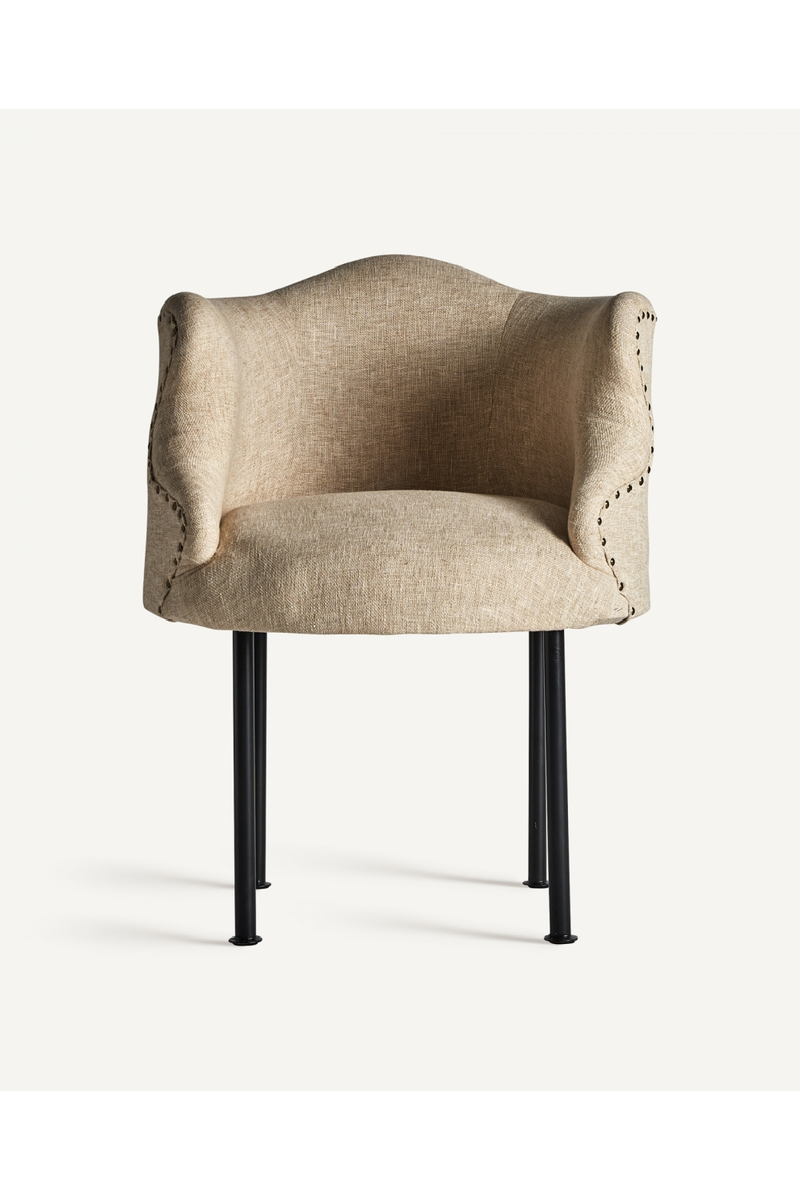 Studded Jute Beige Armchair | Vical Home Crovie | Oroatrade.com