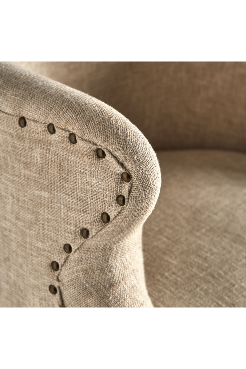 Studded Jute Beige Armchair | Vical Home Crovie | Oroatrade.com