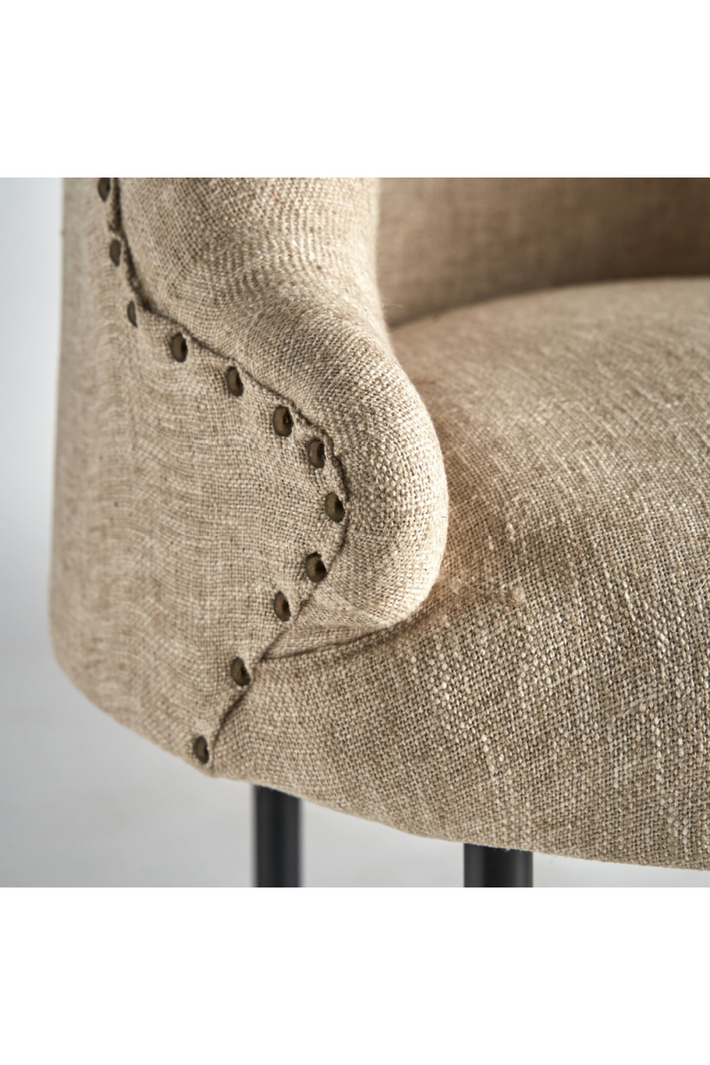 Studded Jute Beige Armchair | Vical Home Crovie | Oroatrade.com