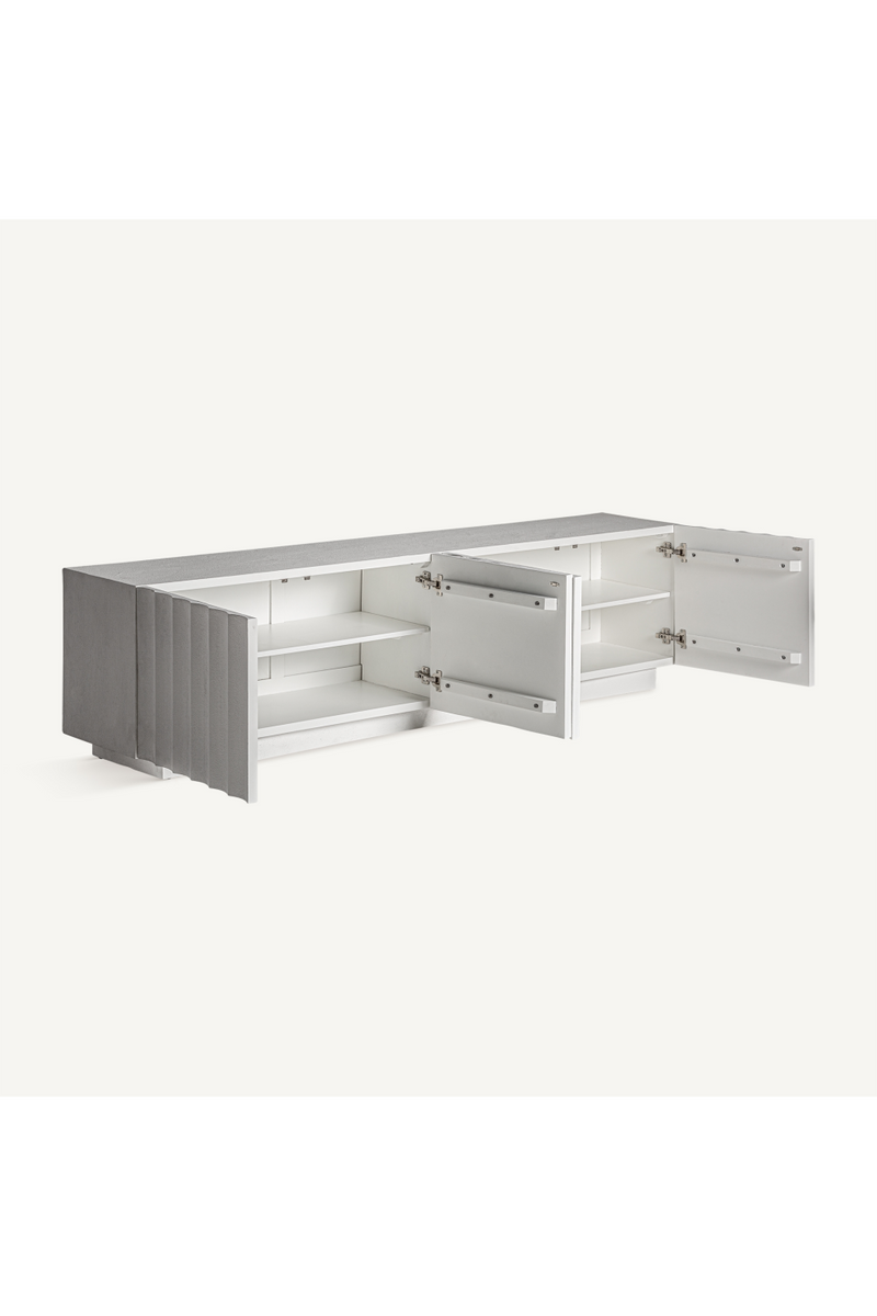 White Fluted 4-Door Media Unit | Vical Home Mulcey | Oroatrade.com