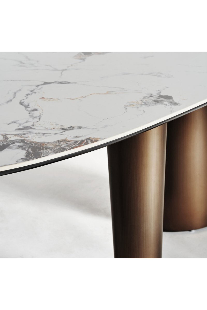 White Oval Marble Dining Table | Vical Home Laggan | Oroatrade.com