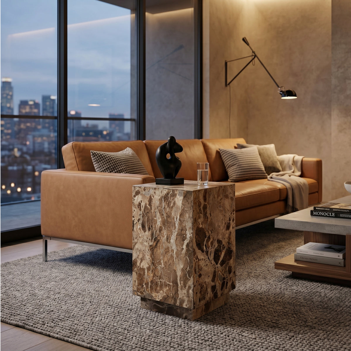 Beige Marble Side Table | Vical Home Grov | Oroa Trade