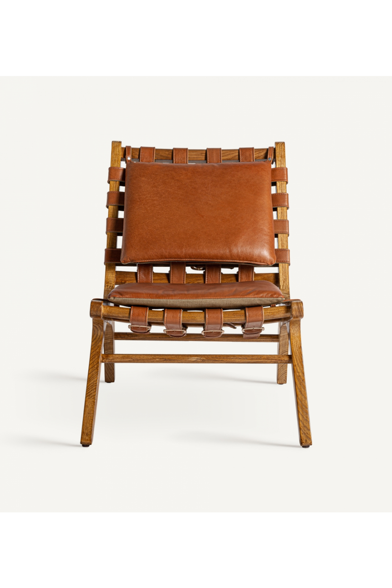 Brown Leather Lounge Chair | Vical Home Alford | Oroatrade.com