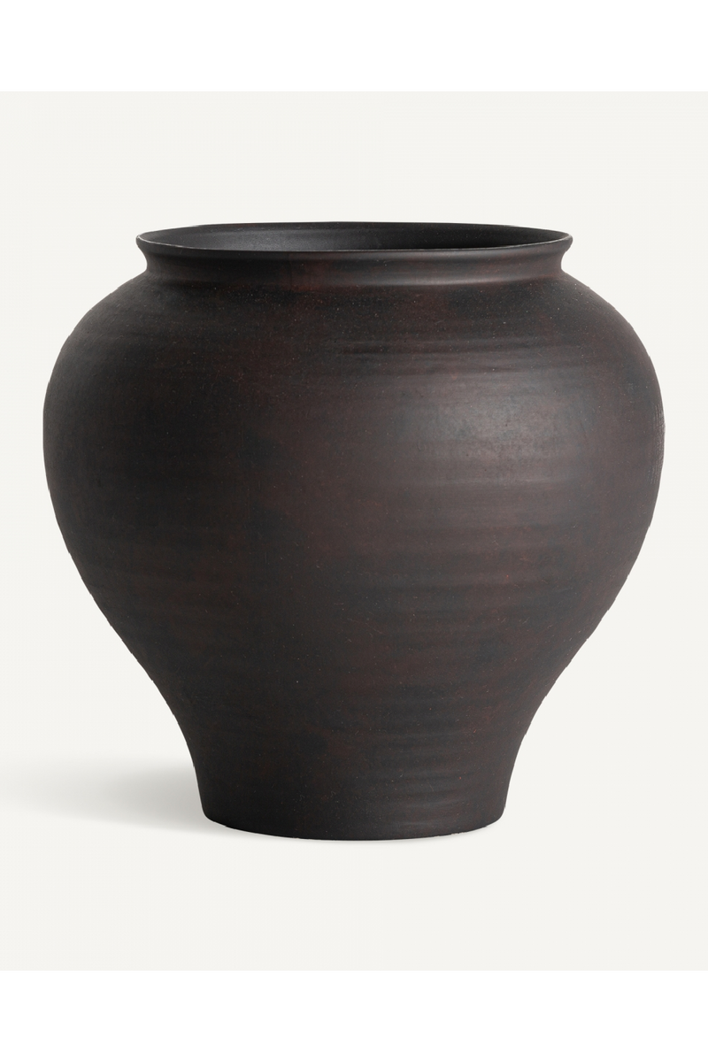 Black Ceramic Rounded Vase | Vical Home Nohae | Oroatrade.com