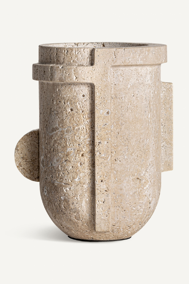 Beige Travertine Vase | Vical Home Asher | Oroatrade.com