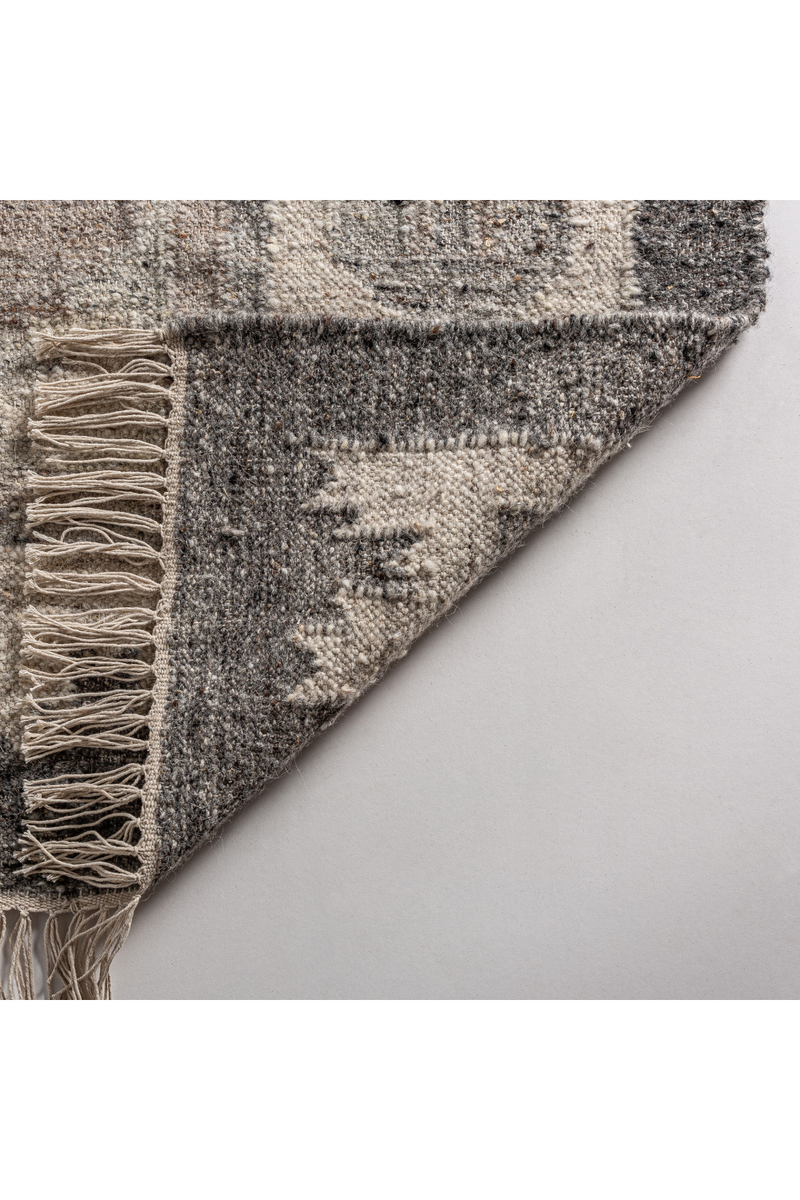 Gray Wool Fringed Rug 10' x 6'6" | Vical Home Kiara | Oroatrade.com