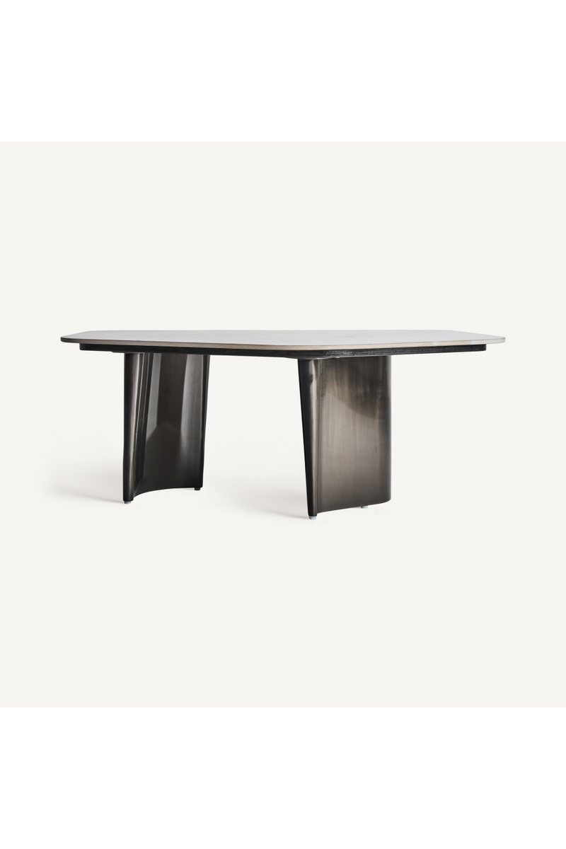 Gray Marble Asymmetrical Coffee Table | Vical Home Kalvatn | Oroatrade.com