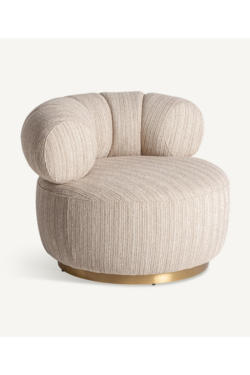 Beige Bouclé Round Armchair | Vical Home Hosfos | Oroatrade.com