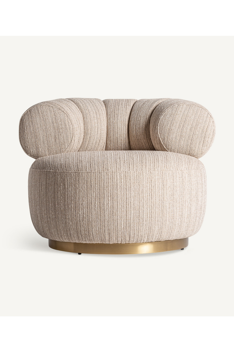 Beige Bouclé Round Armchair | Vical Home Hosfos | Oroatrade.com