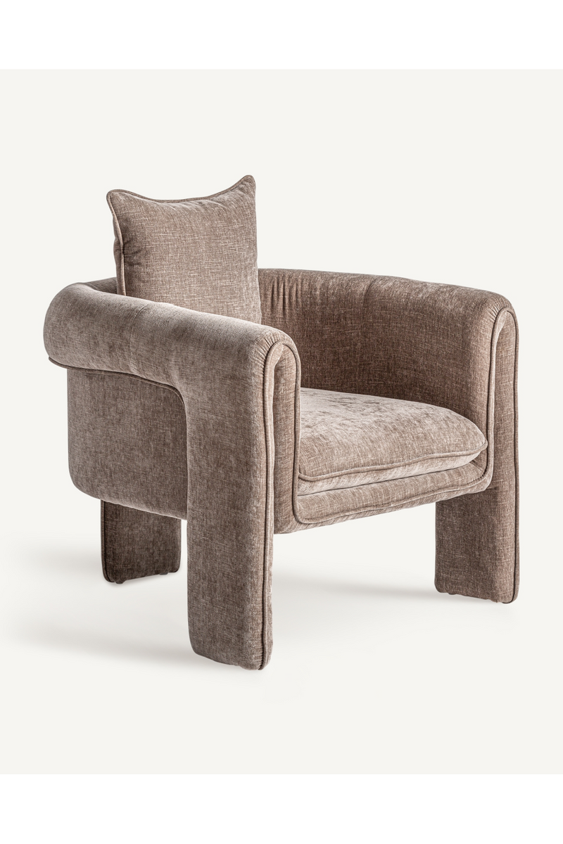 Taupe Upholstered 3-Legged Armchair | Vical Home Karka | Oroatrade.com