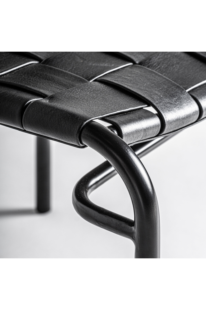 Woven Black Leather Accent Chair | Vical Home Franey | Oroatrade.com