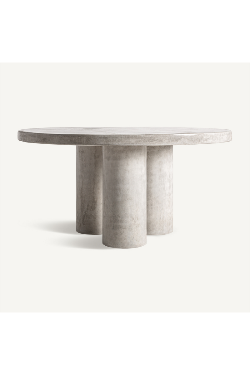 Gray Cement Round Dining Table | Vical Home Vytina | Oroatrade.com