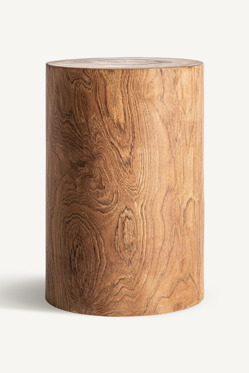 Suar Wood Cylindrical Side Table | Vical Home Terlano | Oroatrade.com