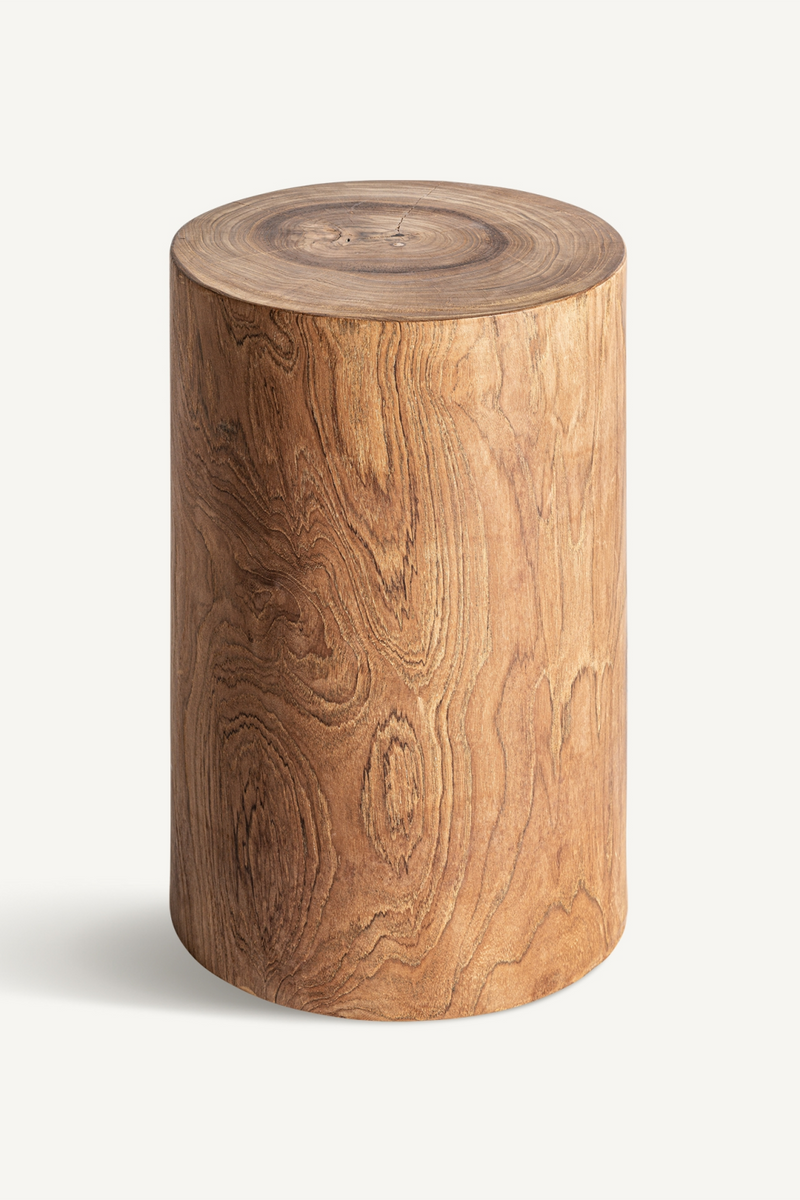Suar Wood Cylindrical Side Table | Vical Home Terlano | Oroatrade.com