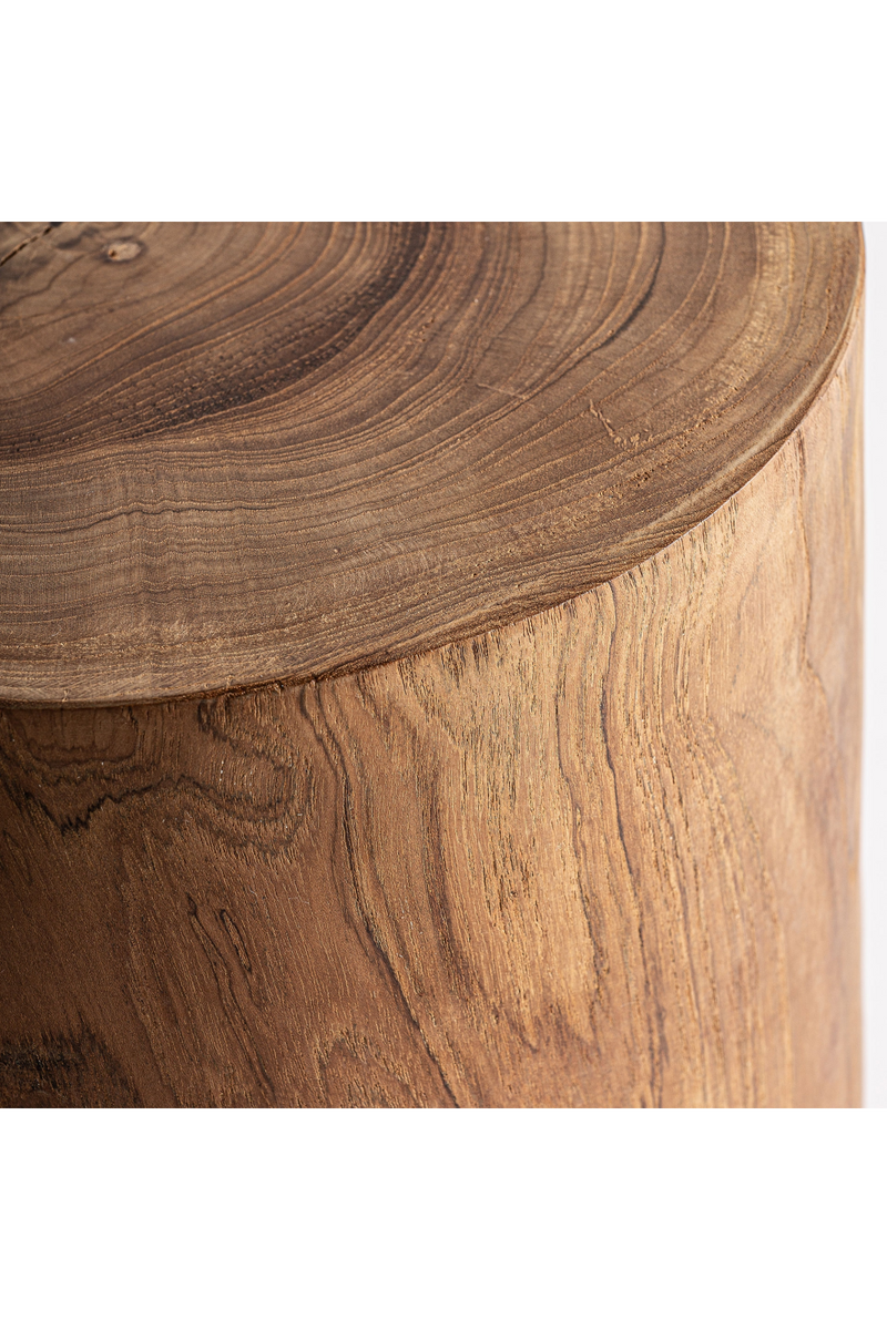 Suar Wood Cylindrical Side Table | Vical Home Terlano | Oroatrade.com