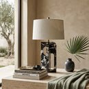 White Cotton Marble Table Lamp | Vical Home Nailhac